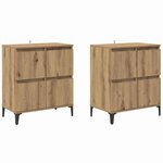 vidaXL Buffets 2 Pièces Chêne artisanal 60 x 35 x 70 cm Bois d'ingénierie