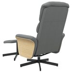 vidaXL Fauteuil inclinable avec repose-pied gris foncé tissu