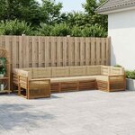 vidaXL Ensemble de canapés d'extérieur 7 Pièces Naturel et Beige