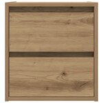 vidaXL Table de chevet murale chêne artisanal 38x34x40 cm