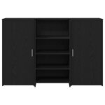vidaXL Bureau de réception chêne noir 155x50x103 5cm bois d'ingénierie