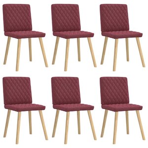 vidaXL Chaises à manger lot de 6 rouge bordeaux tissu