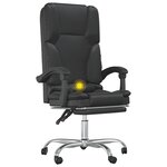 vidaXL Fauteuil de massage inclinable de bureau Noir Similicuir