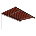 vidaXL Auvent rétractable automatique 300x250 cm Orange et marron