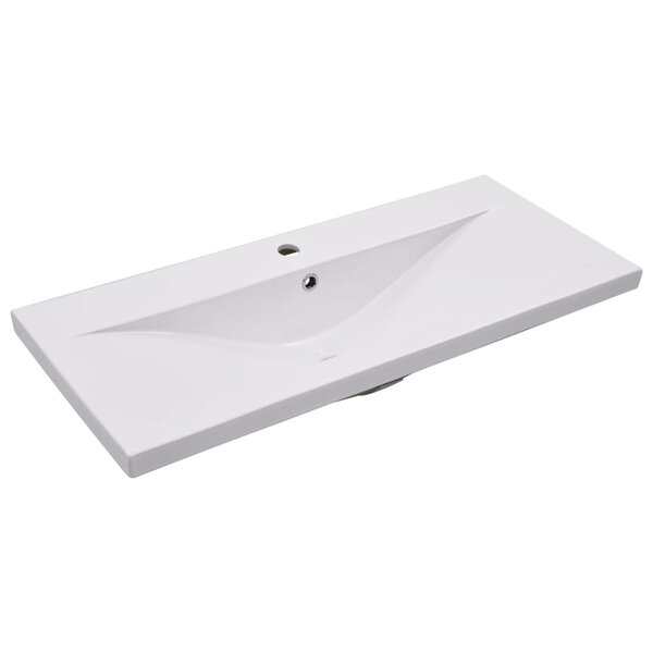 vidaXL Lavabo encastré 91 x 39 5 x 18 5 cm Céramique Blanc