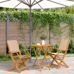 vidaXL Ensemble de bistro 3 Pièces beige tissu et bois massif