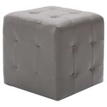 vidaXL 2 Pièces Tables de chevet Gris 30x30x30 cm Similicuir