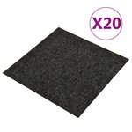 Vidaxl dalles de tapis de sol 20 pcs 5 m² noir