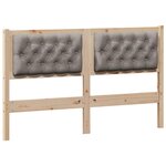 vidaXL Tête de lit Autre Marron et taupe 140 cm Bois massif en pin