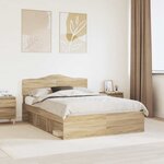 vidaXL Cadre de lit Sonoma 140 x 200 cm Bois de pin massif