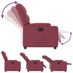 vidaXL Fauteuil inclinable électrique Rouge bordeaux Tissu