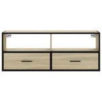 vidaXL Meuble TV chêne sonoma 100x31x39 5cm bois d'ingénierie et métal