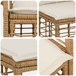 vidaXL Ensemble de canapés d'extérieur 5 Pièces Blanc Naturel et Crème