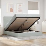 VidaXL Cadre de lit ottoman et matelas gris clair 160x200cm velours