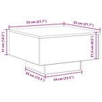 Table basse vidaXL Artisian en chêne 55x55x31 cm en bois d'ingénierie