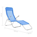 vidaXL Chaises longues pliables 2 Pièces Textilène Bleu