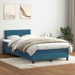 vidaXL Sommier à lattes de lit et matelas bleu foncé 120x210cm velours