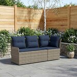 vidaXL Sofa de jardin avec accoudoirs et sofa d'angle 2 Pièce Rotin PE
