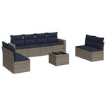vidaXL Salon de jardin 9 Pièces avec coussins gris résine tressée