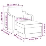 vidaXL Fauteuil avec repose-pied Noir 60 cm Tissu