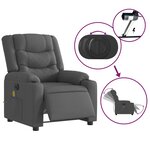vidaXL Fauteuil inclinable de massage électrique gris foncé tissu