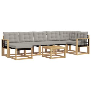 vidaXL Ensemble de canapés d'extérieur 8 Pièces Blanc et gris clair