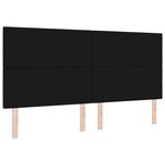 vidaXL Tête de lit Montage mural avec tête de lit Noir 200 cm Velours