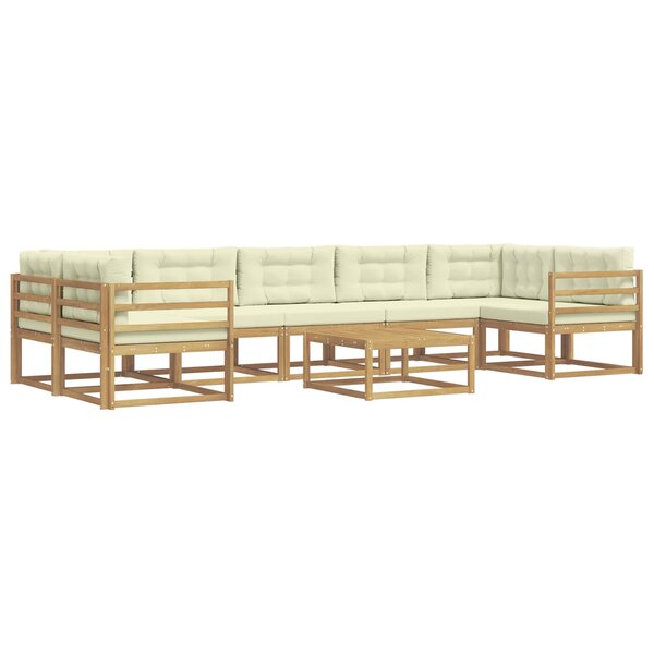 vidaXL Ensemble de canapés d'extérieur 6 Pièces Blanc et crème