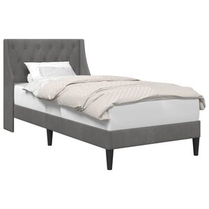 vidaXL Cadre de lit avec tête de lit Gris foncé 90 x 190 cm Velours