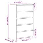 vidaXL Commode Chêne marron 60x36x103 cm Bois d'ingénierie