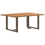 vidaXL Table à manger marron clair bois de chêne massif rectangulaire