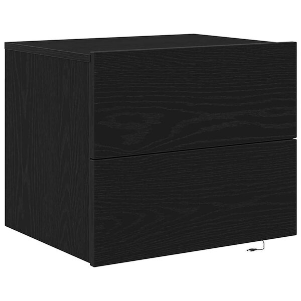 vidaXL Cabinet de chevet mural avec tiroir Chêne noir 50 x 39 x 41 cm
