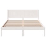 vidaXL Cadre de lit Blanc 150 x 200 cm Bois de pin massif
