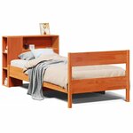 vidaXL Lit bibliothèque sans matelas cire marron 75x190 cm pin massif