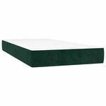vidaXL Sommier à lattes de lit et matelas et LED Vert foncé 90x200 cm