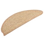 vidaXL Tapis d'escalier 15 pièces 56 x 17 x 3 cm Marron clair Demi-rond
