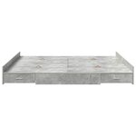 vidaXL Cadre de lit avec rangement avec tiroir Gris béton 180 x 200 cm