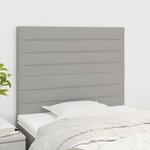 vidaXL Têtes de lit 2 Pièces Gris clair 80x5x78/88 cm Tissu