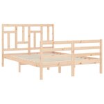 vidaXL Cadre de lit avec tête de lit 140x190 cm bois massif