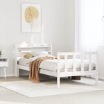 vidaXL Cadre de lit sans matelas blanc 100x200 cm bois de pin massif