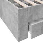vidaXL Cadre de lit avec tiroirs sans matelas gris béton 180x200 cm