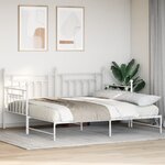 vidaXL Lit Daybed avec Matelas Trundle Blanc 107x203 cm Acier