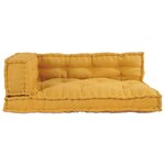 vidaXL Coussin de canapé sur palette 3 Pièces Jaune tissu