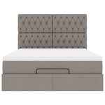VidaXL Cadre de lit ottoman avec matelas taupe 140x190 cm tissu