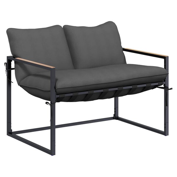 vidaXL Ensemble de canapé de jardin Noir et anthracite Acier