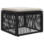 vidaXL Ensemble de canapé de jardin 5 pc Noir et blanc crème polyrotin