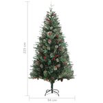 vidaXL Sapin de Noël avec pommes de pin Vert 225 cm PVC et PE