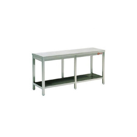 Table de travail inox avec etagère soudée et renfort - gamme 800 - combisteel -  - acier inoxydable2500x800 2900x800x900mm