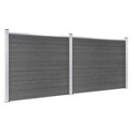 vidaXL Ensemble de panneau de clôture WPC 353x146 cm Noir
