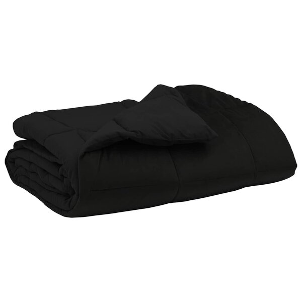 vidaXL Couette d'été 220 x 260 cm Été Microfibre (100  polyester) Noir